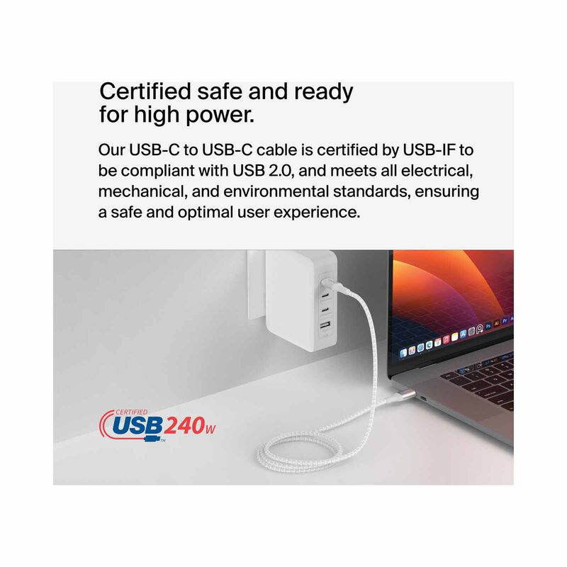 BELKIN Usb-c To C Pd3.1 Cable 2m Up To 240w Wht CAB015BT2MWH-image 7