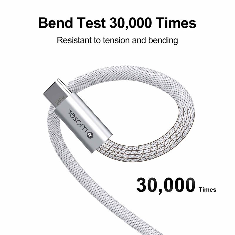 MAZER Infinitelink Flex2 240w/1m Usb-c Braided Cable-white M-FLEX2-C1M-WH-image 5