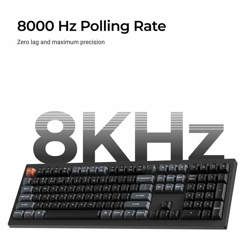 KEYCHRON V6 Ultra 8k 100% 108 Key Black Knob Rgb Hot-swap Silk Pom Brown Switch KYCN-V6U-D3-image 4