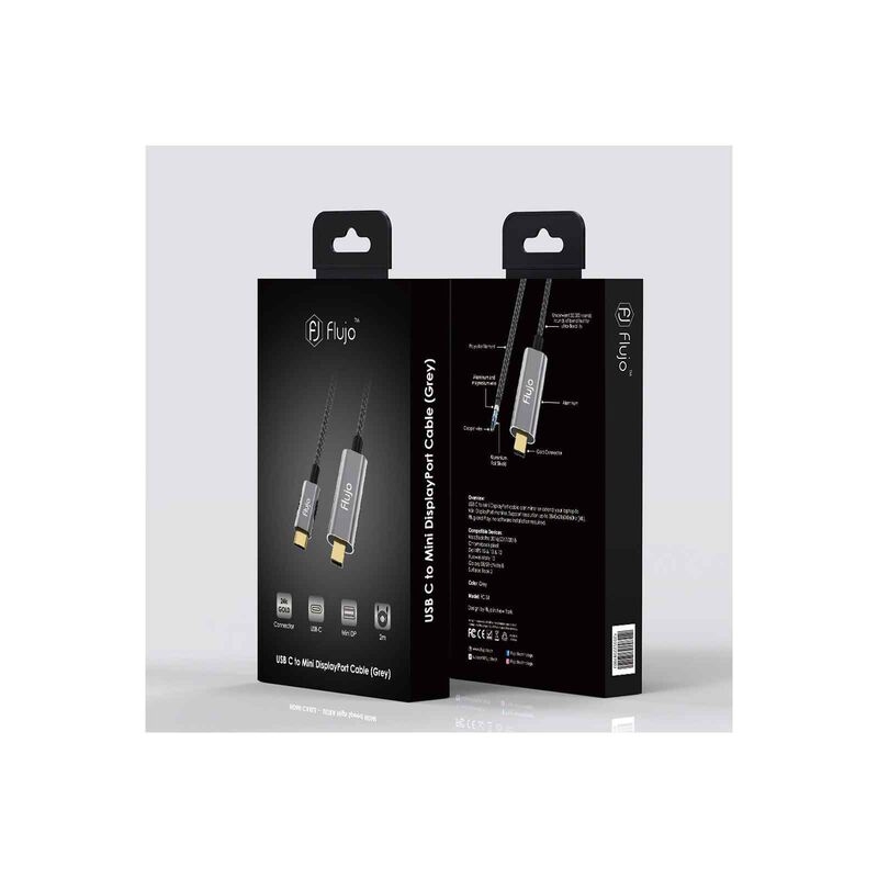 FLUJO Usb C To Mini Display Port Cable Silver FJ-X-31-S-image 11