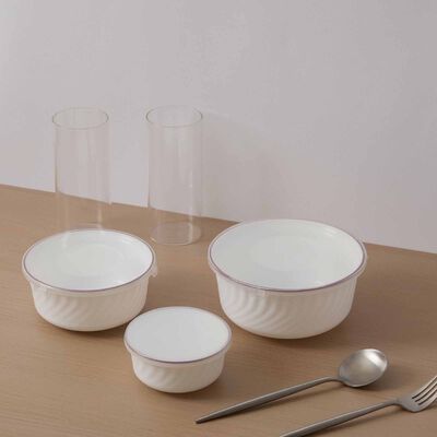 LA GOURMET Pearl Luxe 3pcs Bowl Set With Lid - Garnet LGPAL436924