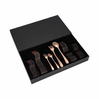 LA GOURMET 24pc Cutlery Set, Venice, Rose Gold LGKC396082