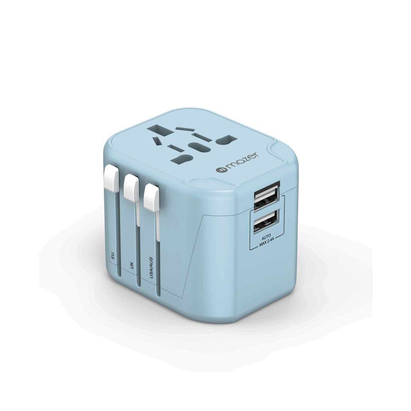 MAZER Travel 2a+1xsocket World Travel Charger-blue M-IFTRAVEL120-BL-image 1