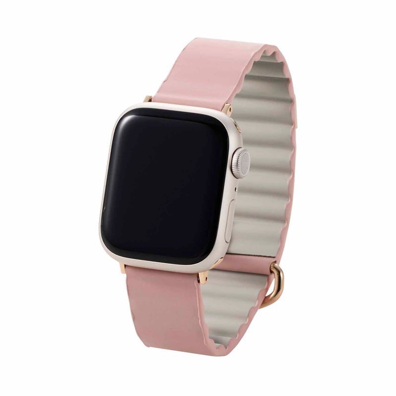 ELECOM Magnetic Soft Leather Apple Watch Band 41/40/38mm (pink) AW-41BDLMAGPN-image 4