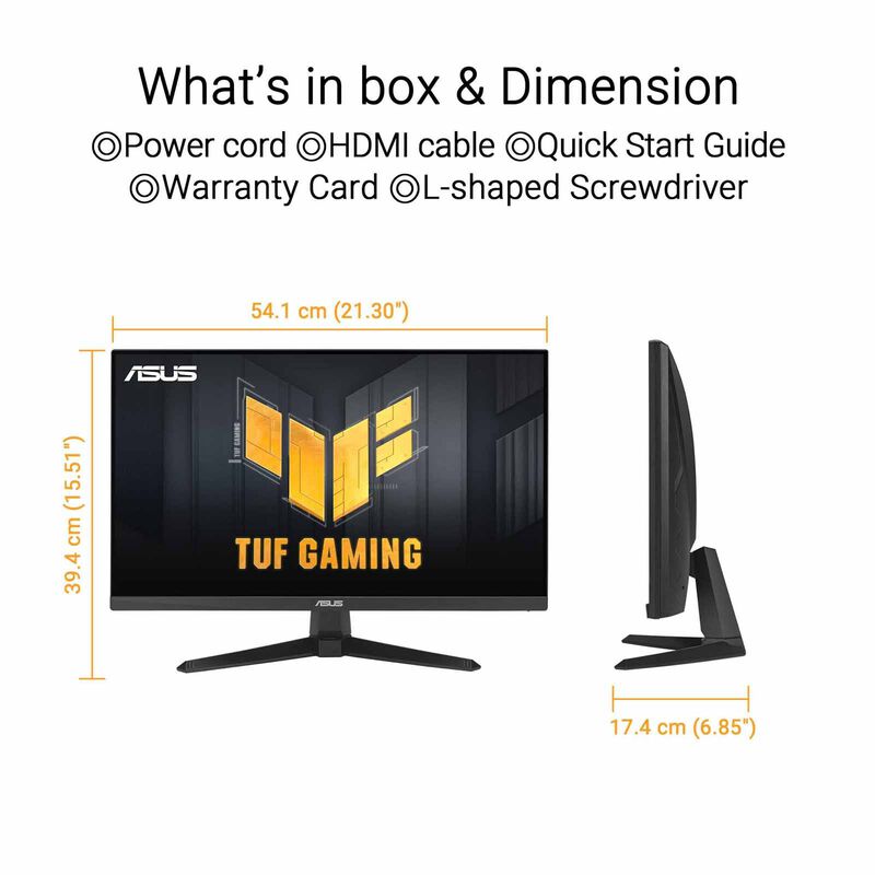 ASUS 23.8in Tuf Gaming Fhd 144hz Gaming Monitor VG249QE5A-image 5