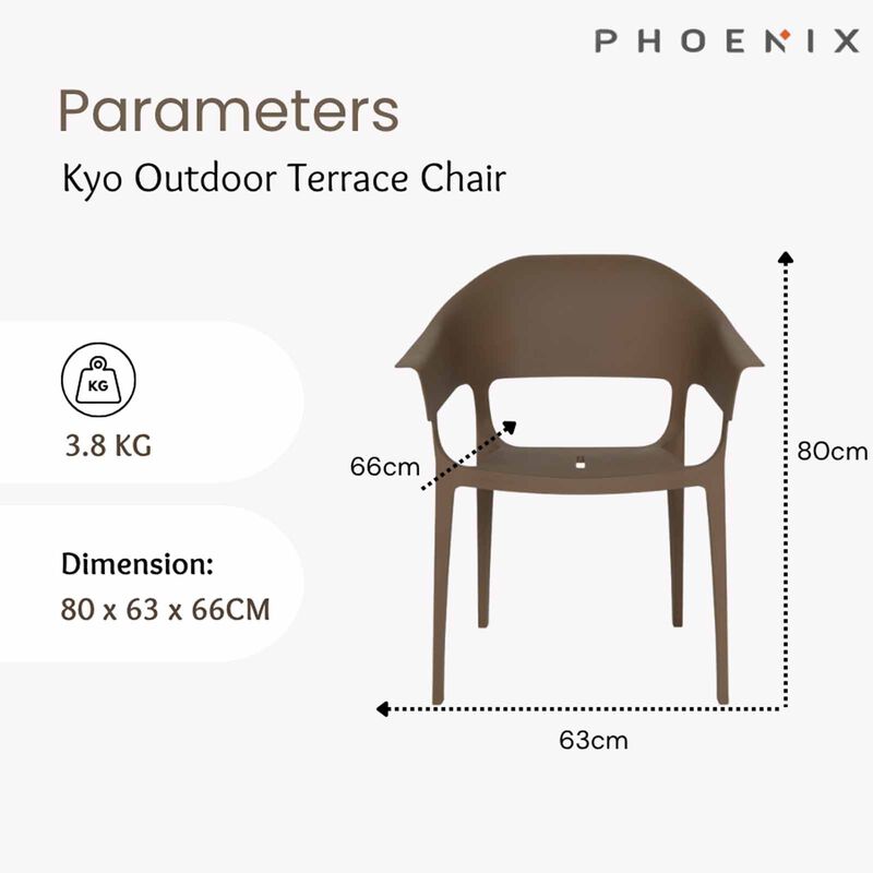 PHOENIX Kyo Chair Coffee Brown66 X 63.5 X 80 Cm KYO-image 6