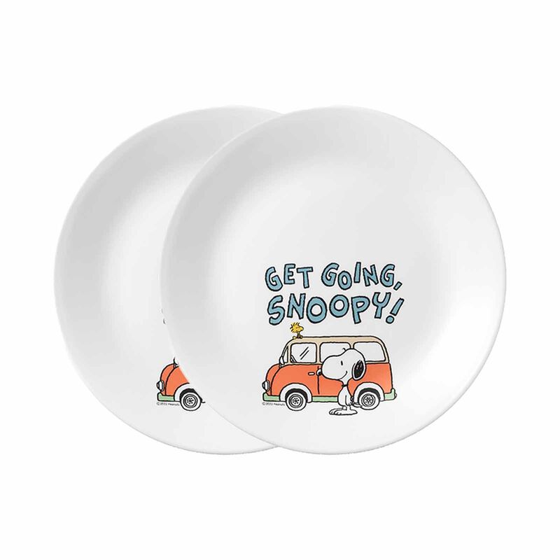 CORELLE Snoopy Camping 2pc Luncheon Plate Set 108-SPP-2/SS-image null