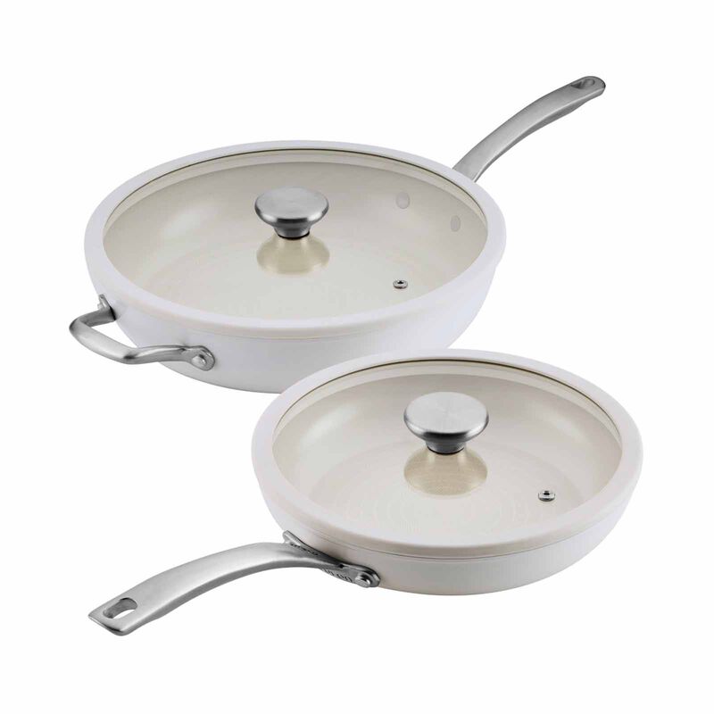 CIRCULON Halo With Laserdefense Ceramic Nonstick 4 Piece Cookware Set - Pearl White 16167-image 1