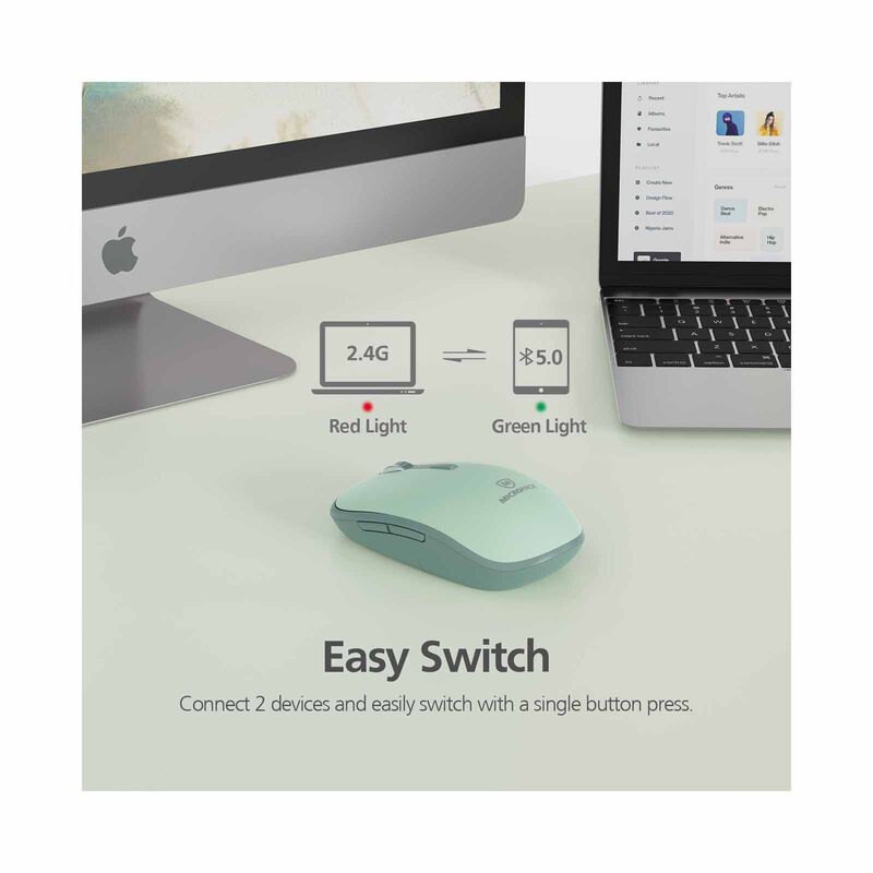MICROPACK Speedy Slient 2 Dual Modes Wireless Mouse - Green MP-729B-GN-image 3