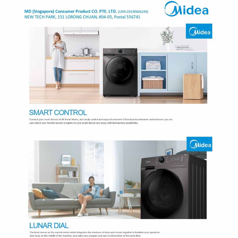 MIDEA Front Load Washer (12kg) MF200W120WB-image 5