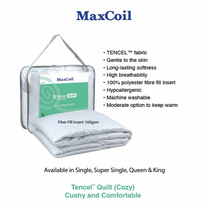MAXCOIL Super Single Size Cozy Tencel&trade; Quilt (160gsm) CLASSIC BEDDING TENCEL QUILT - COZY-image 2