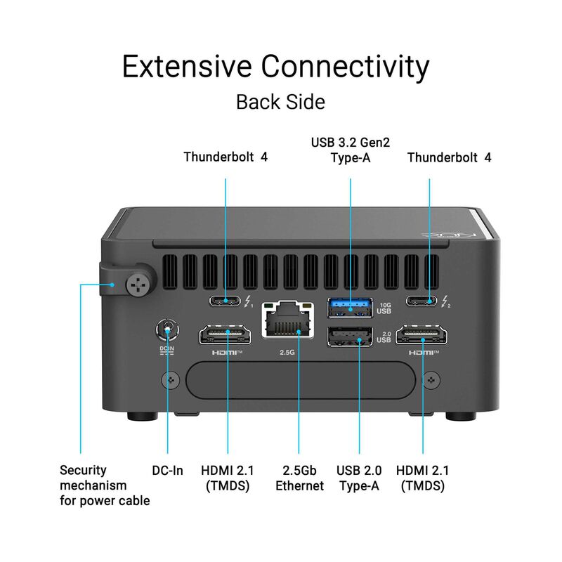 ASUS Nuc 15 Pro Tall C5-210h 8gb 512gb Ssd Win 11 Pro Intel Graphics RNUC15CRHC5053C3-image 6