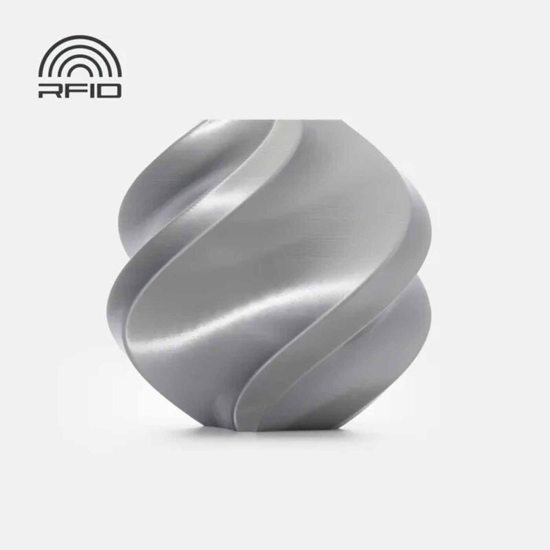 BAMBU LAB Pla Silk+ - Silver - With Bambu Reusable Spool BAM-A06-D1-1.75-1000-SPL-image null