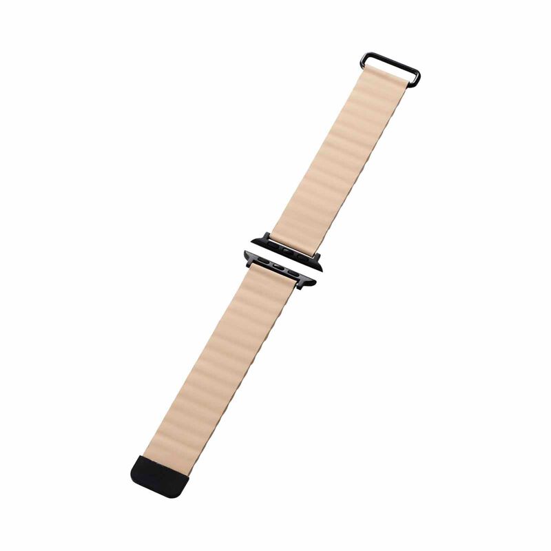 ELECOM Magnetic Soft Leather Apple Watch Band 49/45/44/42mm (greige) AW-45BDLMAGGB-image 1