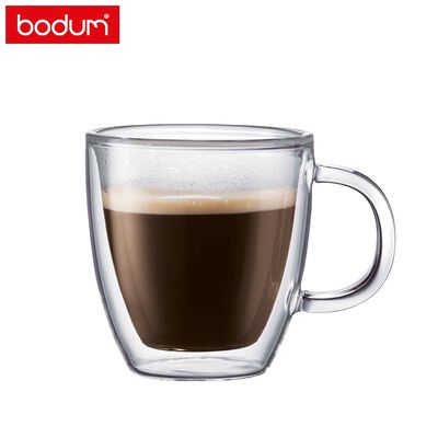 BODUM Bistro Double Wall Mug W Handle, 0.3l/10oz, Set Of 2 10604-10