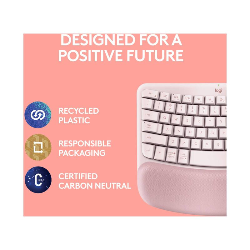 LOGITECH Logitech Wave Keys Ergonomic Wireless Kb Rose 920-012514-image 6