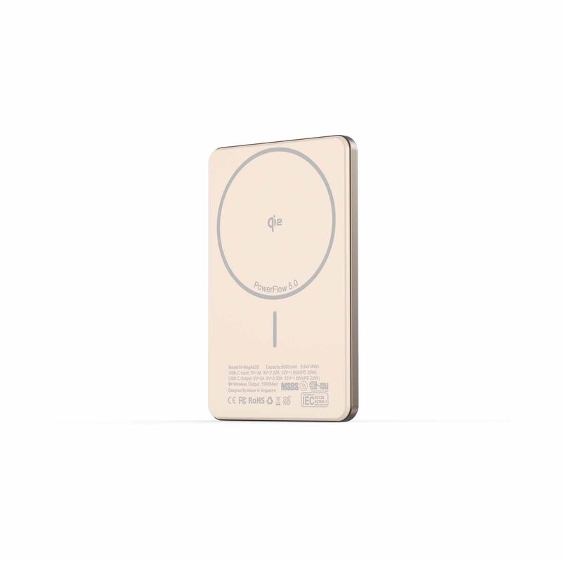 MAZER Qi2 Certified 15w 5000mah Pd20w Ultra Thin Power Bank - Desert Titanium M-MAGAIR29-DT-image 5