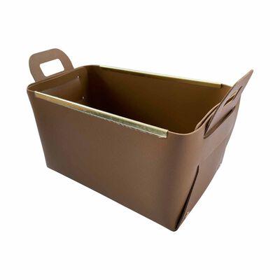 STITCHES Storage Basket - Tan VEGAN LEATHER