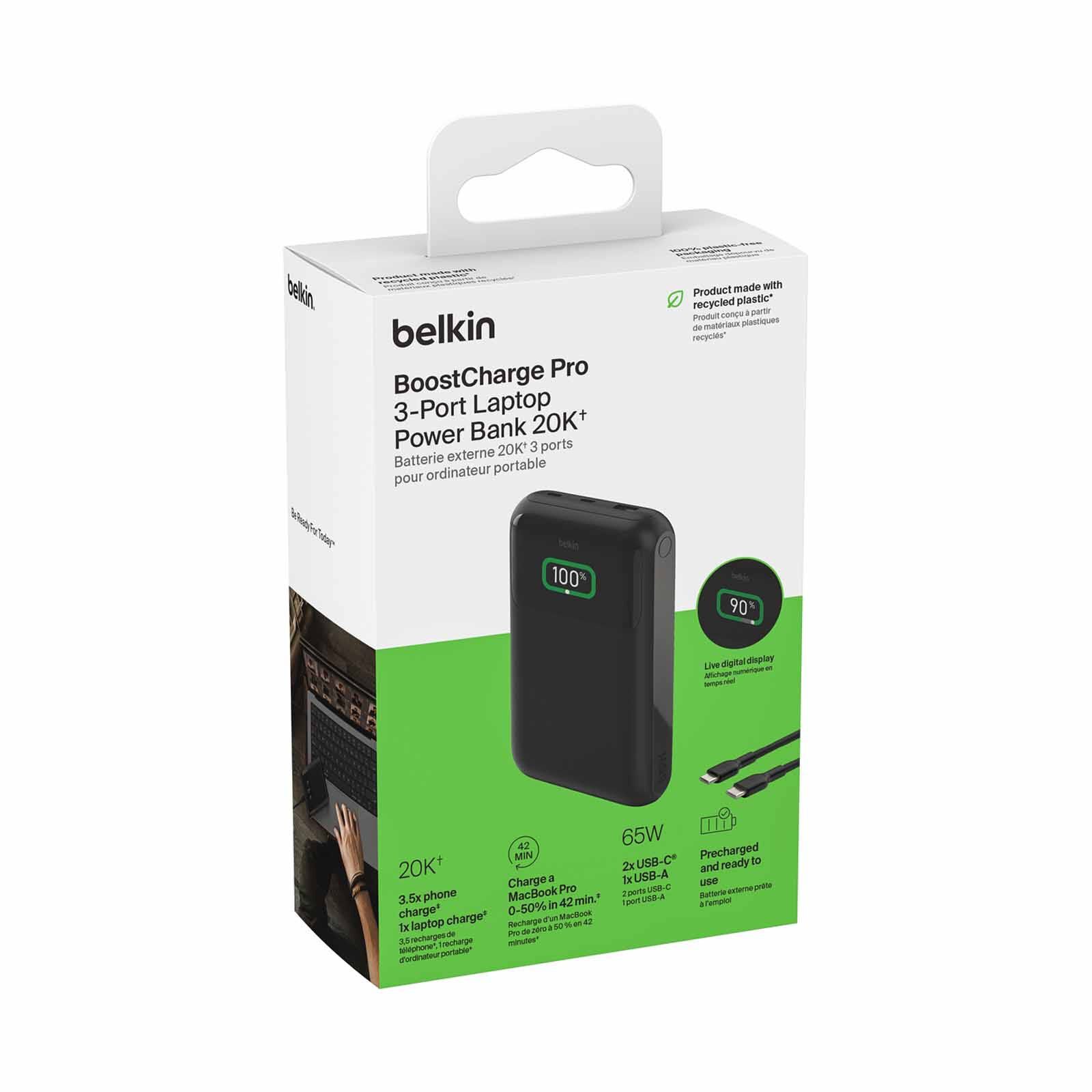Shop BELKIN Boostcharge Pro 3-port Laptop Powerbank 20k BPB020BTBK