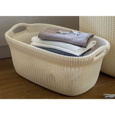 CURVER Knit Laundry Basket 40l Oasis White D-CV-75-1393