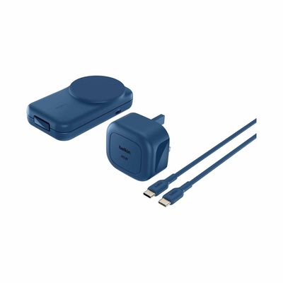 BELKIN Qi2.2 25watt 2-in-1 Wireless-charger Sq - Blue WIZ038MYBL