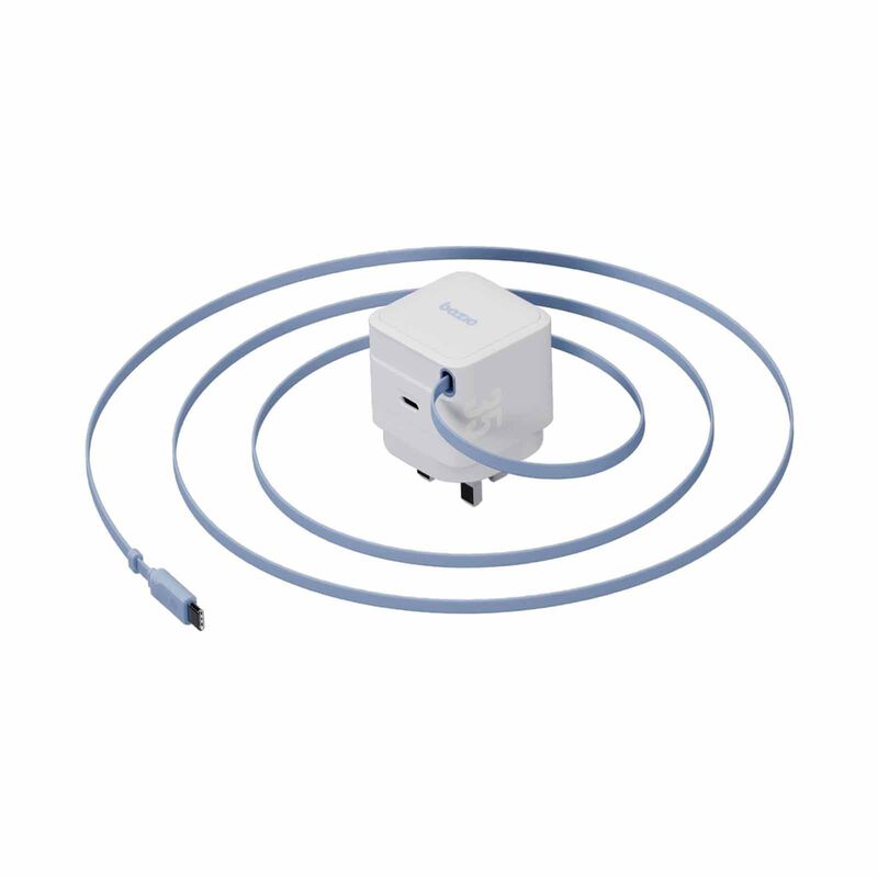 BAZIC Goport Retrek 35w, Usb-c Gan Wall Charger (uk) With 70cm Built-in Cable - White CHR-RET35UK-WHT-image 2