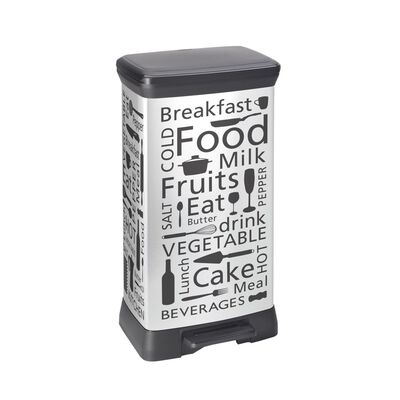 CURVER 50l Deco Bin Rect Metallic V2 39(l) X 29(w) X72(h) Cm D-CV-80-2180