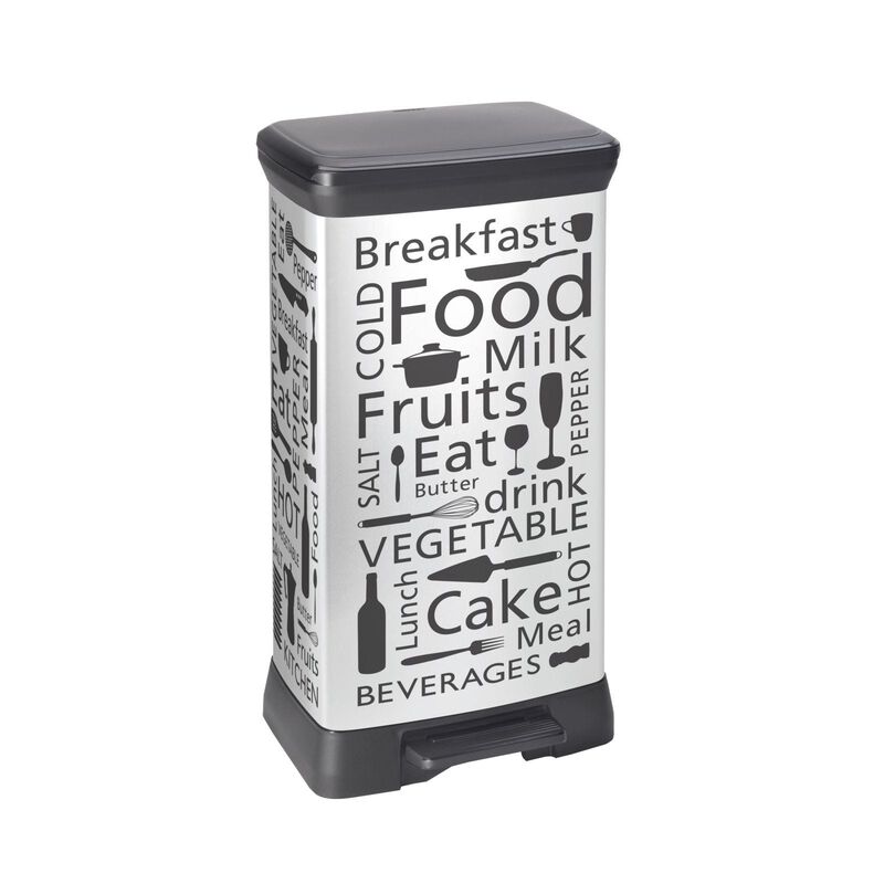 CURVER 50l Deco Bin Rect Metallic V2 39(l) X 29(w) X72(h) Cm D-CV-80-2180-image null