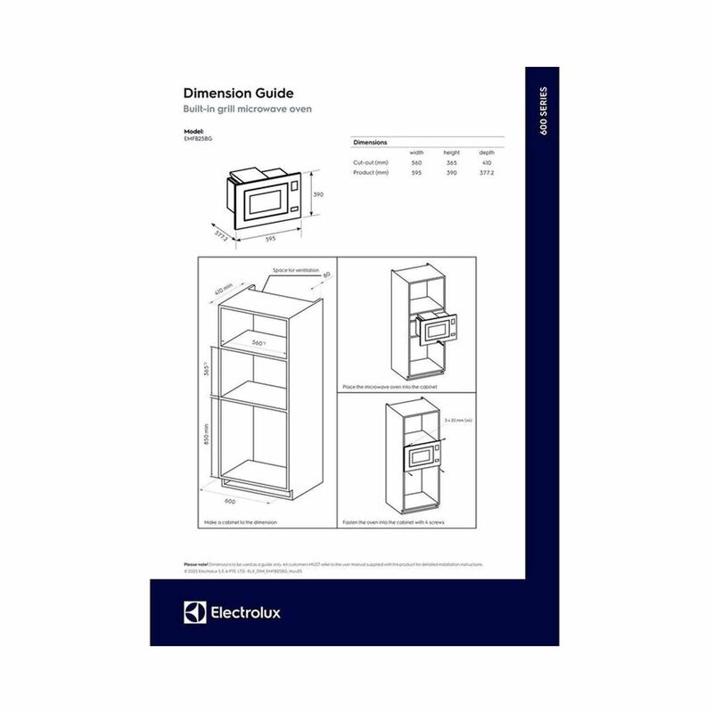 ELECTROLUX Built-in Microwave Oven (25l) (exclude Installation) EMFB25BG-image 2