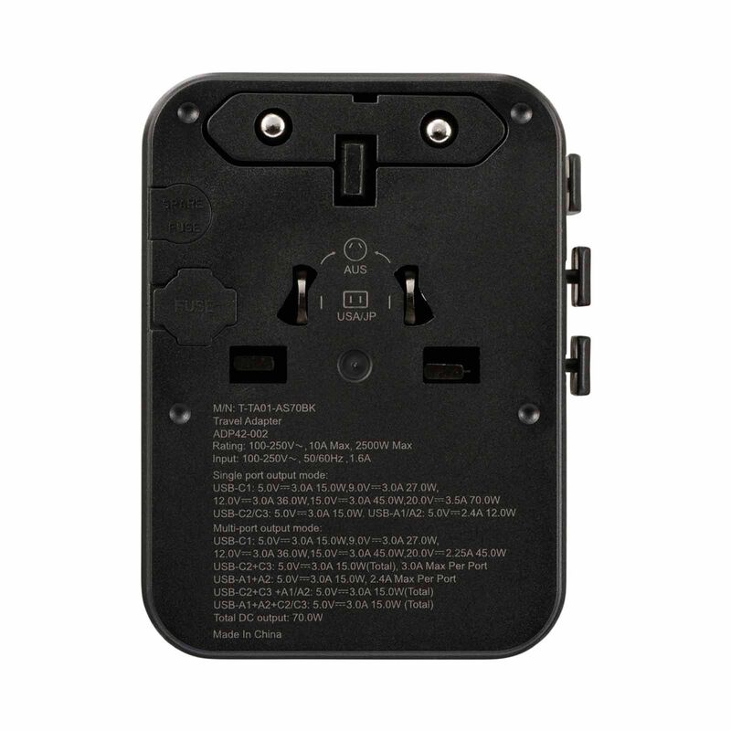 ELECOM 70w Travel Adapter 3c2a T-TA01-AS70BK-image 5