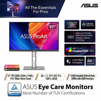 ASUS 27in Proart Qhd 144hz Monitor PA278CGRV