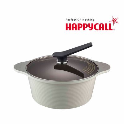 HAPPYCALL Onde Ih 24cm High Stock Pot - Ivory 4003-1204