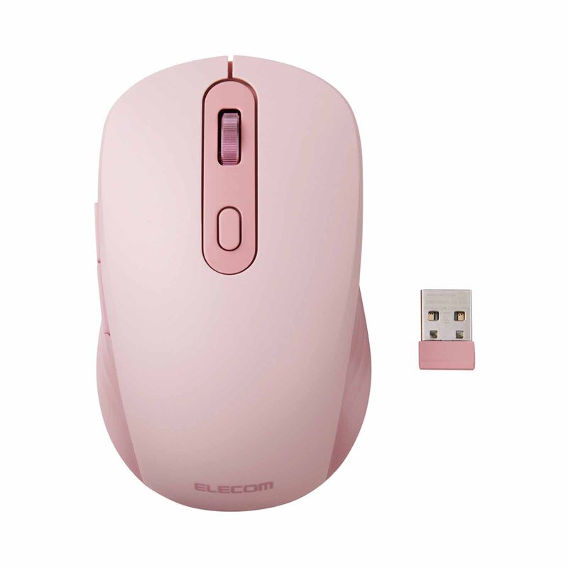 ELECOM 6 Btn Dual Mode Bt & Wless Rechargable Silent Mouse - Pink M-MY35MBSPN-G-image 1