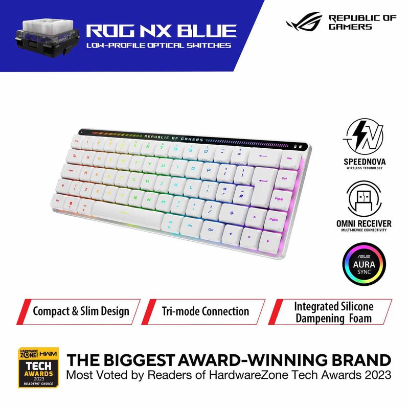 ASUS M603 Rog Falchion Lp/rx/bl Wl Wht ROG FALCHION RX LOW PROFILE BLUE-image 6