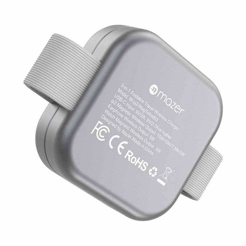 MAZER Qi2 3in1 Trifold Wireless Charging Pad-grey M-QI2-MAGTRIFOLD03-GY-image 8