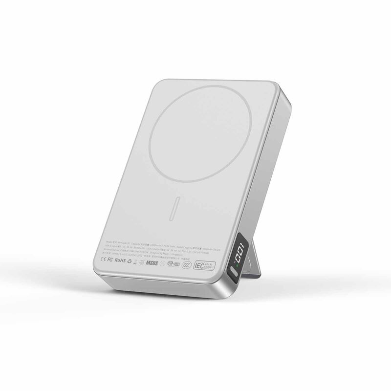 MAZER Ccc Certified Magnetic 15w 10000mah/pd30w With Istand Power Bank-silver M-MAGAIR20-SV-image 7