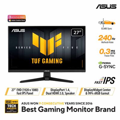 ASUS 27in Tuf Gaming Fhd 240hz Gaming Monitor VG279QM5A