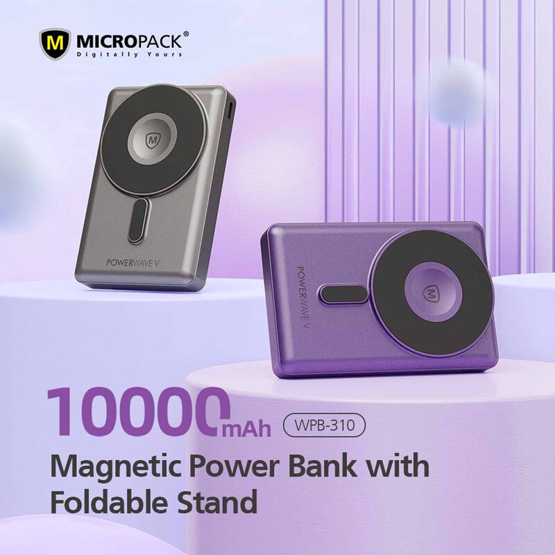 MICROPACK 3 In 1 Pd Fast Charging Magnetic Wireless Powerbank - Purple WPB-310-PL-image 18