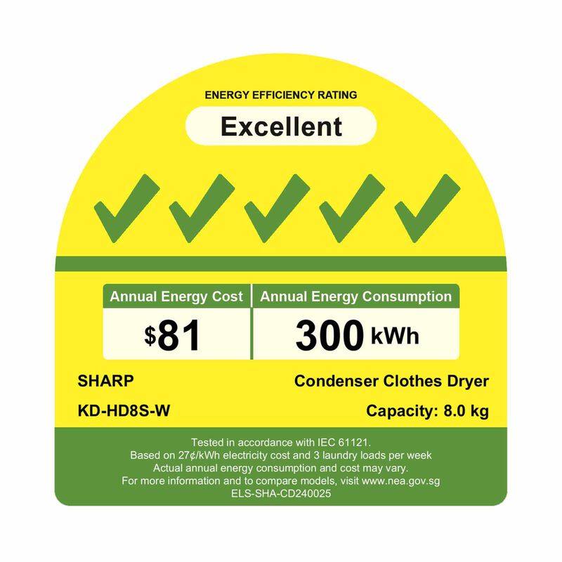 SHARP Heat Pump Dryer (8kg) KD-HD8S-W-image 6