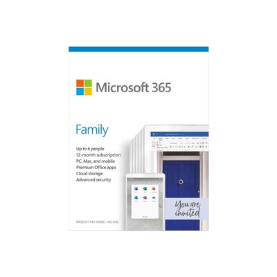 MICROSOFT 365 Family 1 Year Subscription 6GQ-01143