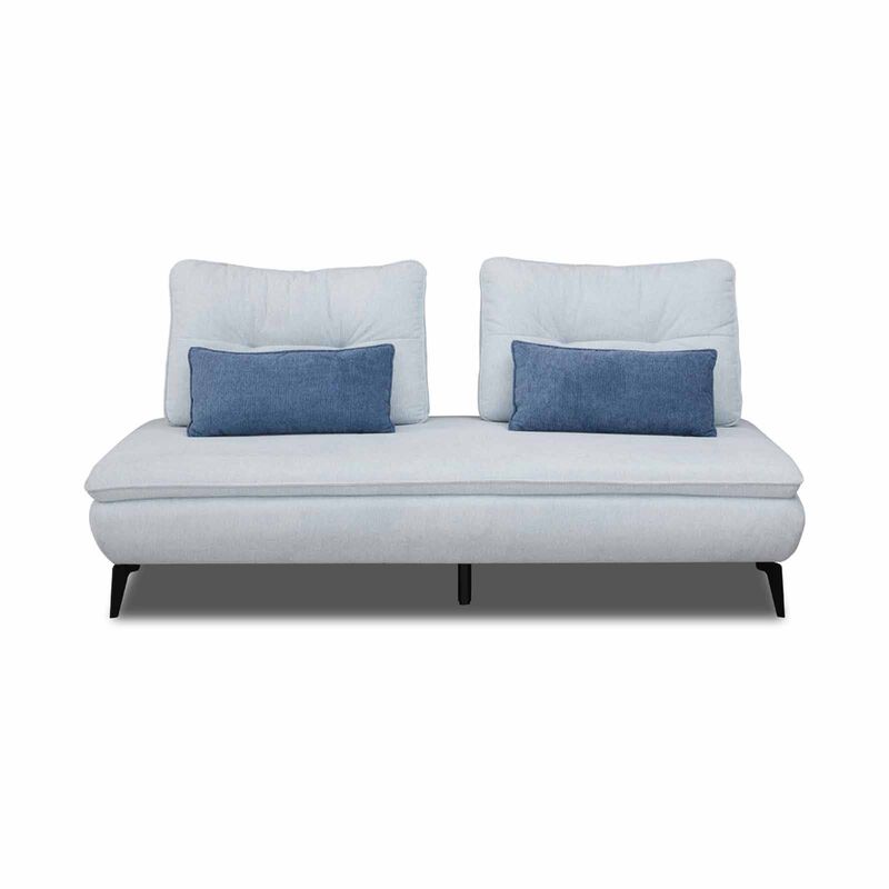 MUZE 2 Seater Armless (fab) Cat A Blue Fabric Sofa SORA-image 1