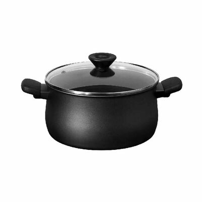 MEYER Midnight Nonstick 24cm/5.7l Stockpot With Glass Lid 81093