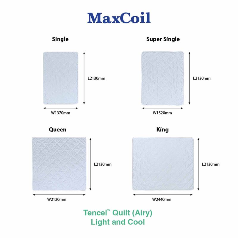 MAXCOIL Single Size Airy Tencel&trade; Quilt (120gsm) CLASSIC BEDDING TENCEL QUILT - AIRY-image 3