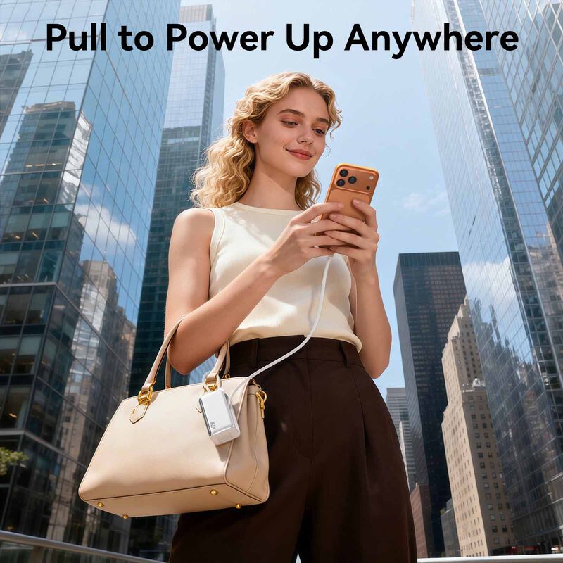 MAZER Powercharge Rlink 10,000mah/pd45w With Built-in Retractable C-cable Powerbank - Silver M-AI-PC45R10-V7-SV-image 4