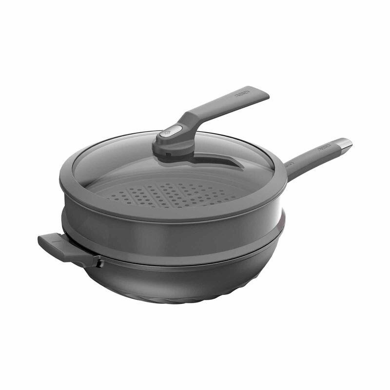 ASD Tornado Blue Diamond 32cm Die Cast Skillet Wok With Steamer CL32F5Q-image 2