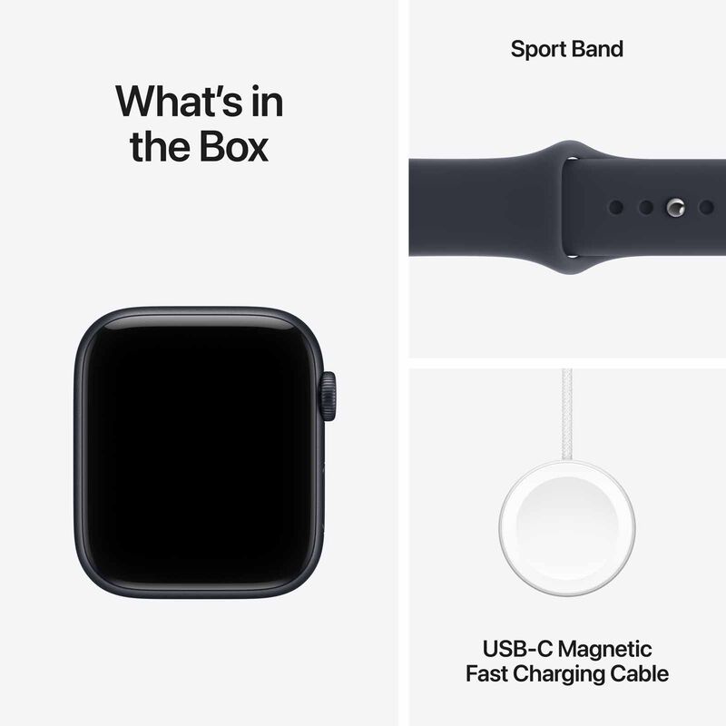 APPLE Watch Se 3 Gps + Cellular 44mm Midnight Aluminium Case With Navy Blue Sport Band - M/l MJLT4X/A-image 3