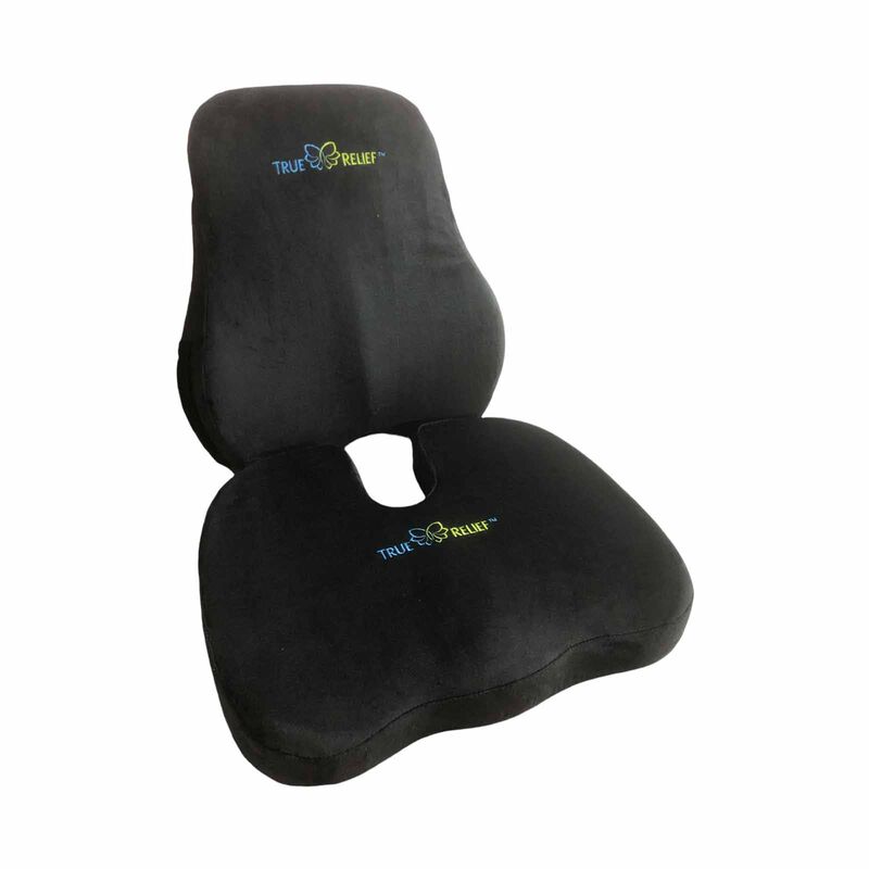 TRUE RELIE Ortho-memory Foam Seat Cushion (relax Black) TRSC-RBLK-image 1