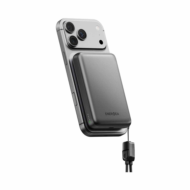 ENERGEA Magpac Loop 10k, 10000mah Magsafe Compatible Powerbank With Usb-c Cable Strap - Gunmetal MP-LOOP10K-GUN-3C-image 3