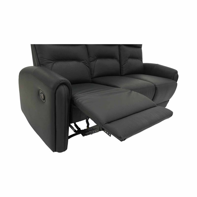 SOLOTTI 3rr-m Seater (hl) Black Half Leather Sofa RONICA-image 4