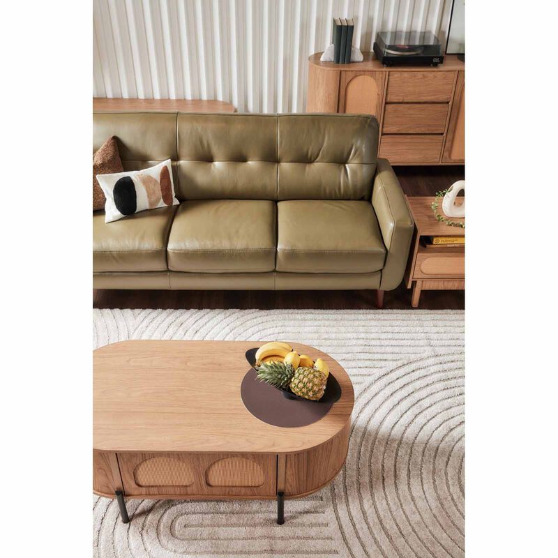 MUZE 3 Seater (fl) C15 Green Full Leather Sofa BLYTHE-image 4